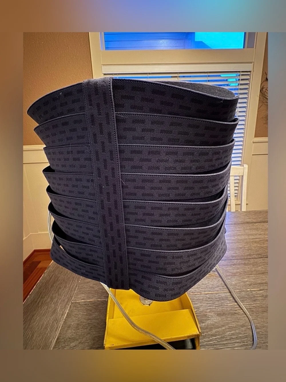 Pottery Barn Kids Yellow Dump Truck Lamp with Navy Blue Shade
